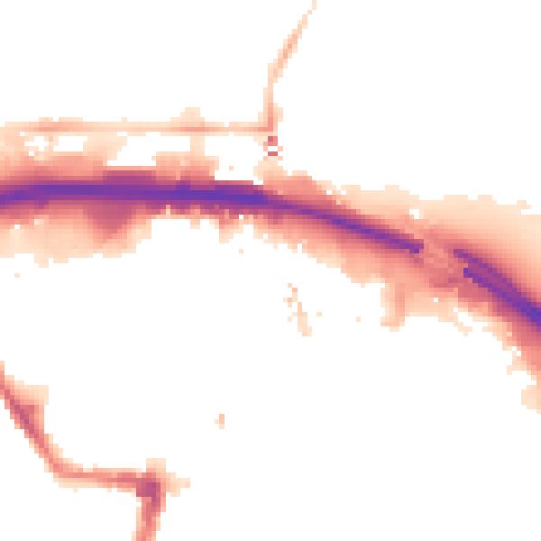 Night-time road noise heatmap for TS1 1QD