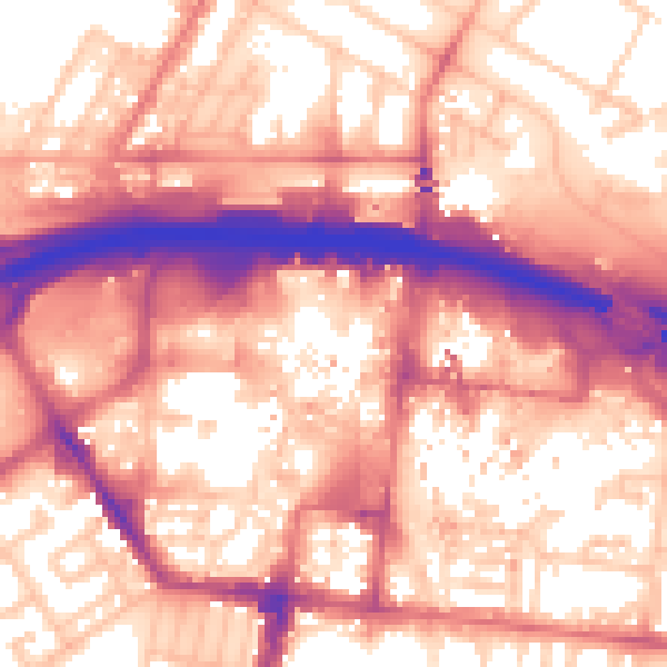 Daytime road noise heatmap for TS1 1RA