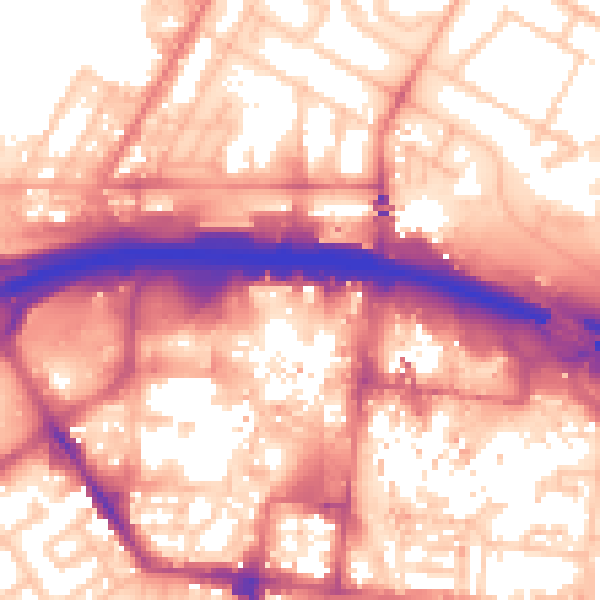 Daytime road noise heatmap for TS1 1RD