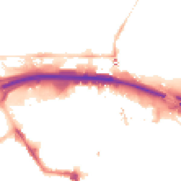 Night-time road noise heatmap for TS1 1RD