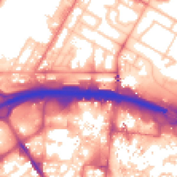 Daytime road noise heatmap for TS1 1RE