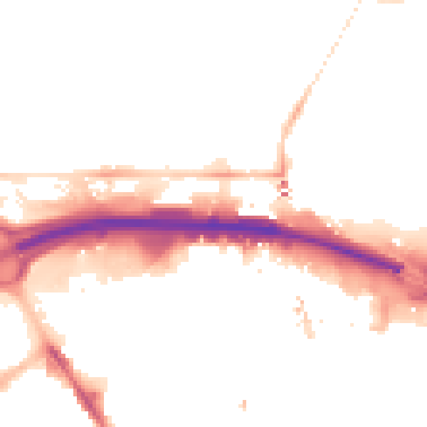 Night-time road noise heatmap for TS1 1RE