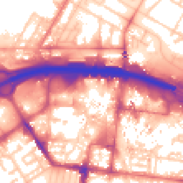 Daytime road noise heatmap for TS1 1RL