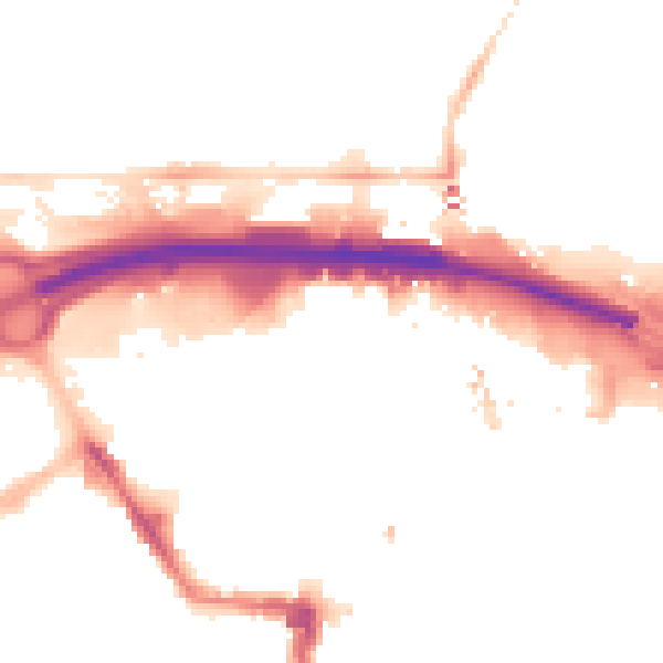 Night-time road noise heatmap for TS1 1RL