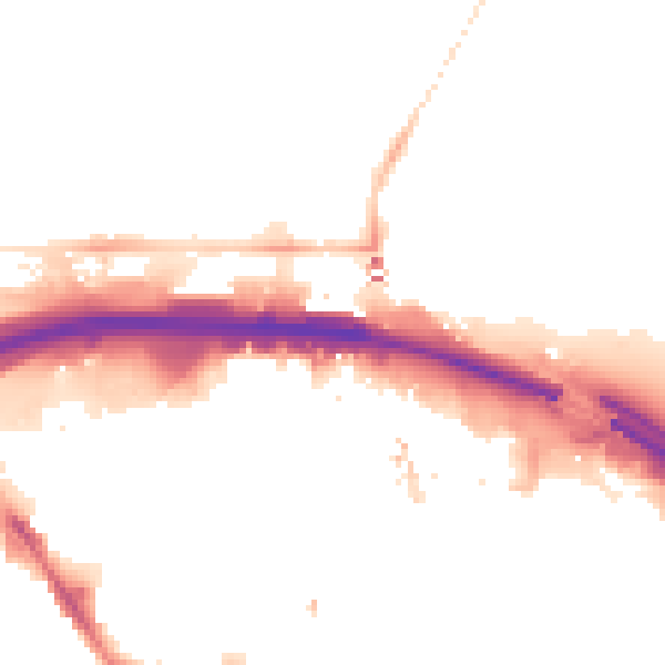 Night-time road noise heatmap for TS1 1RY