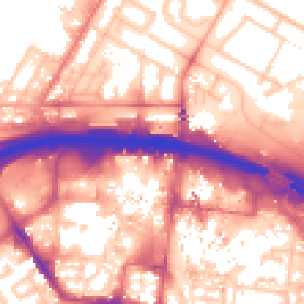 Daytime road noise heatmap for TS1 1SE