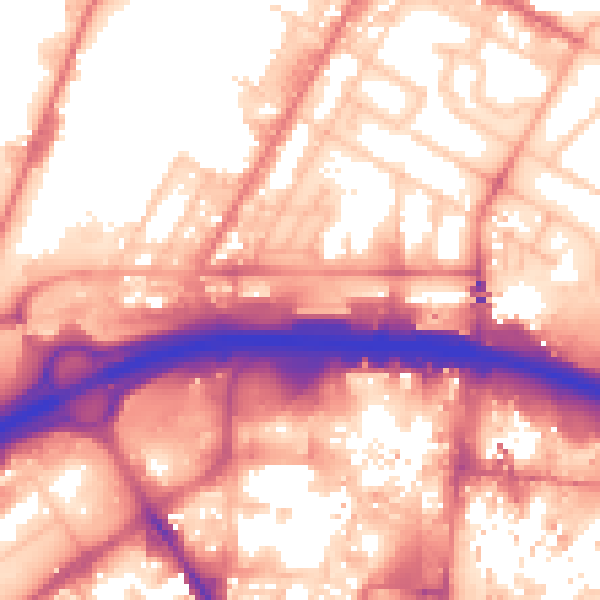 Daytime road noise heatmap for TS1 1SR