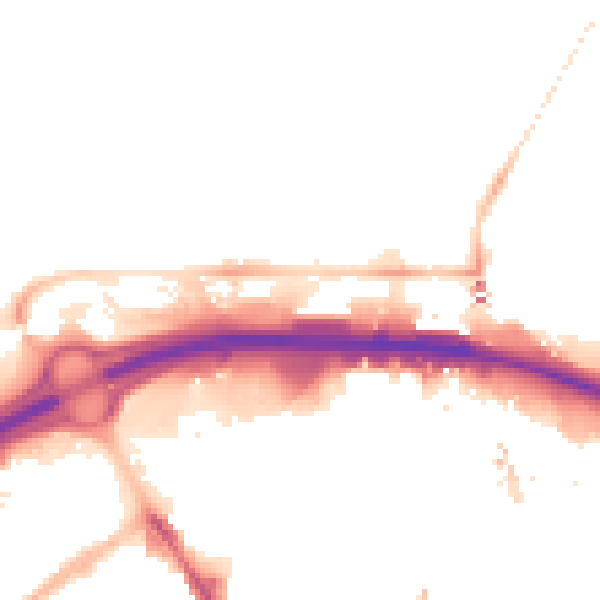 Night-time road noise heatmap for TS1 1SR