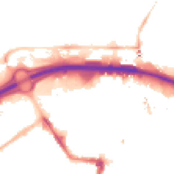 Night-time road noise heatmap for TS1 1SU