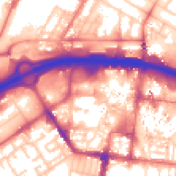 Daytime road noise heatmap for TS1 1TA