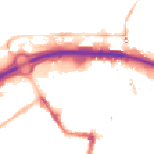 Night-time road noise heatmap for TS1 1TA