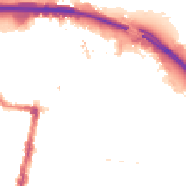 Night-time road noise heatmap for TS1 2BH
