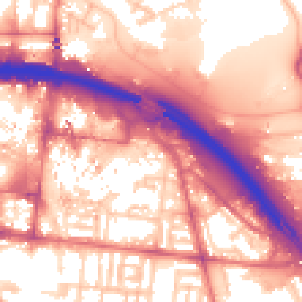 Daytime road noise heatmap for TS1 2DL