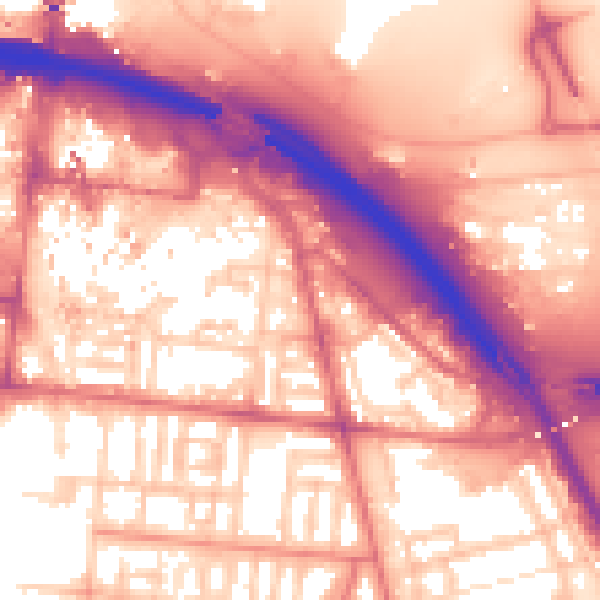 Daytime road noise heatmap for TS1 2DU