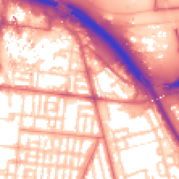 Daytime road noise heatmap for TS1 2EA
