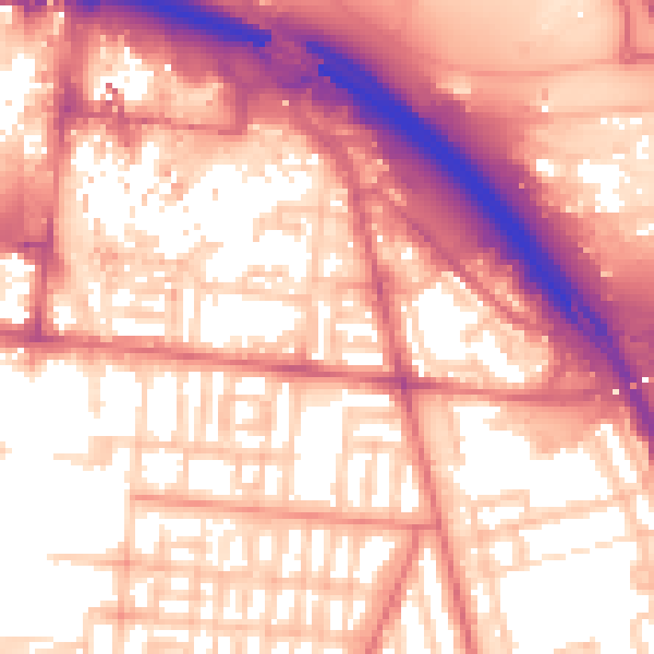 Daytime road noise heatmap for TS1 2EF