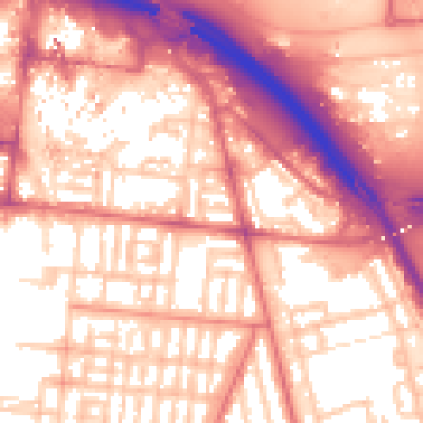 Daytime road noise heatmap for TS1 2EG