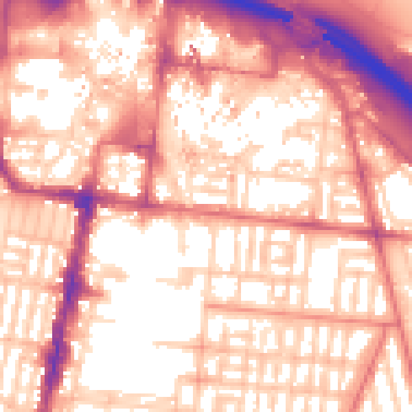 Daytime road noise heatmap for TS1 2ES