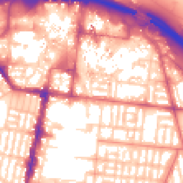 Daytime road noise heatmap for TS1 2HS