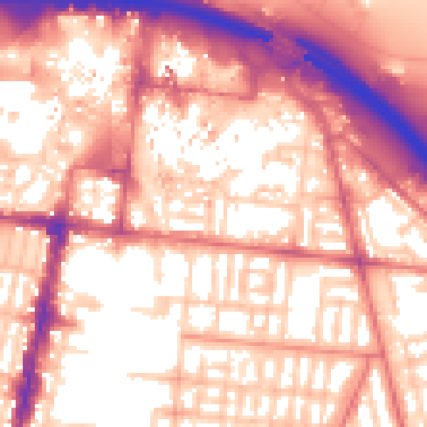 Daytime road noise heatmap for TS1 2HX