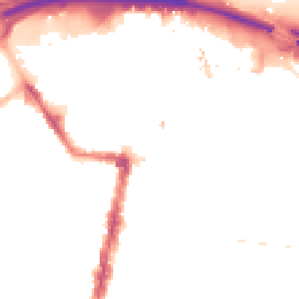 Night-time road noise heatmap for TS1 2LF