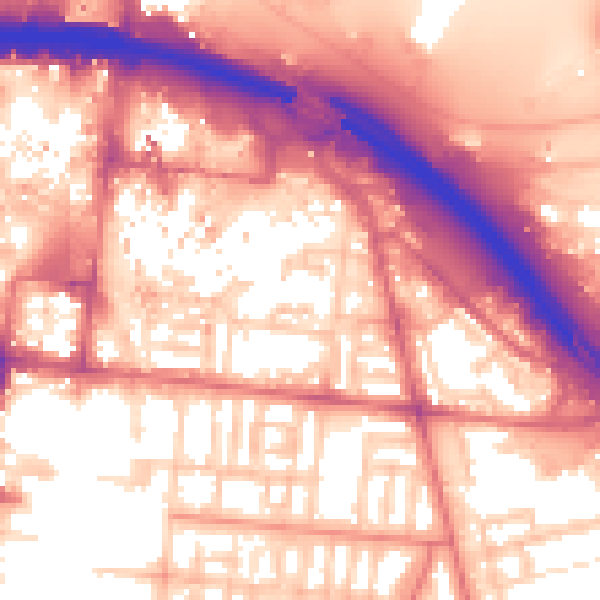 Daytime road noise heatmap for TS1 2SJ