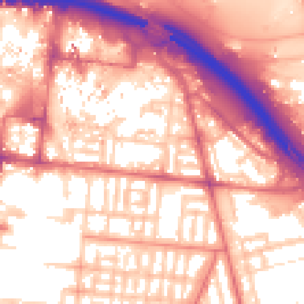 Daytime road noise heatmap for TS1 2SL