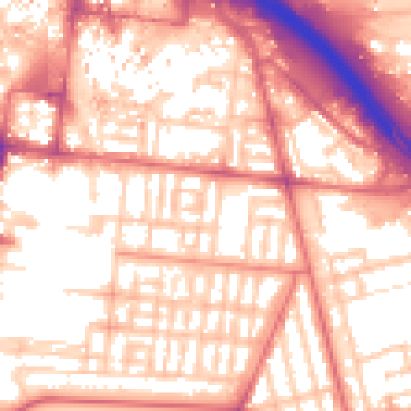 Daytime road noise heatmap for TS1 3EB