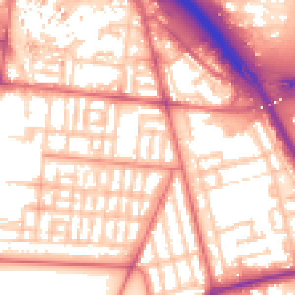 Daytime road noise heatmap for TS1 3EN
