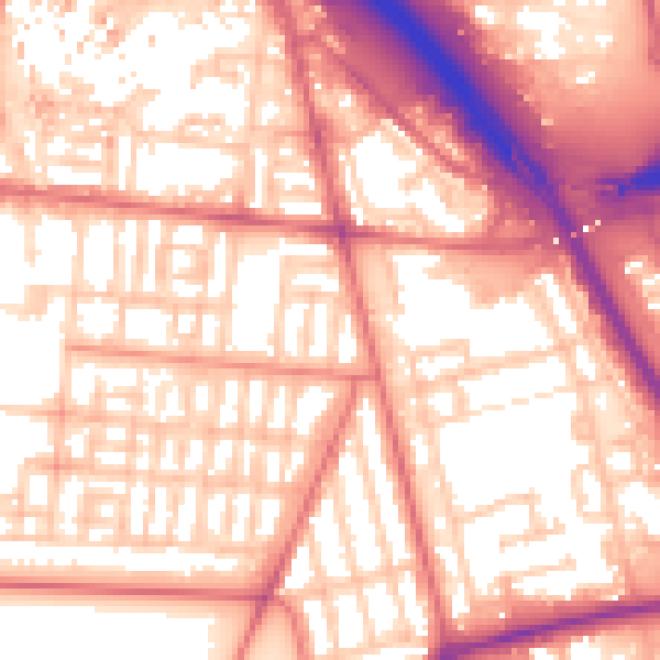 Daytime road noise heatmap for TS1 3EP