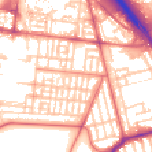 Daytime road noise heatmap for TS1 3HE