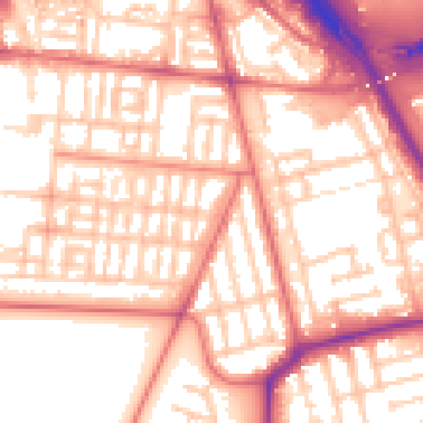 Daytime road noise heatmap for TS1 3HG