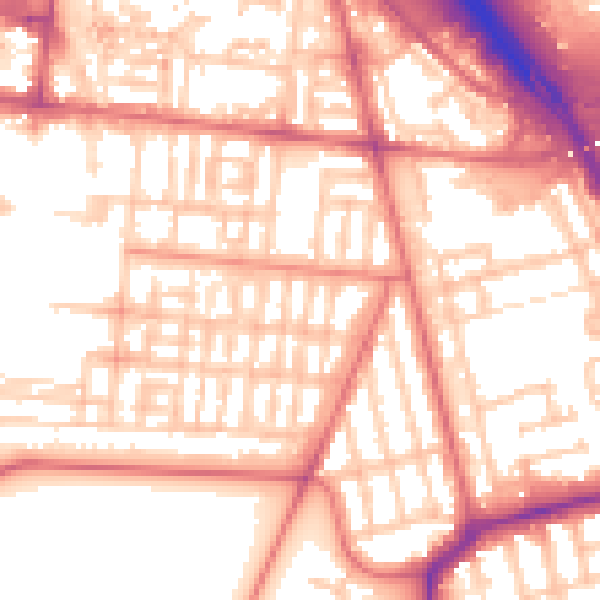 Daytime road noise heatmap for TS1 3HL