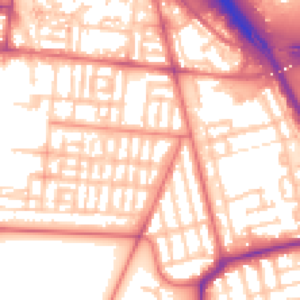 Daytime road noise heatmap for TS1 3HN