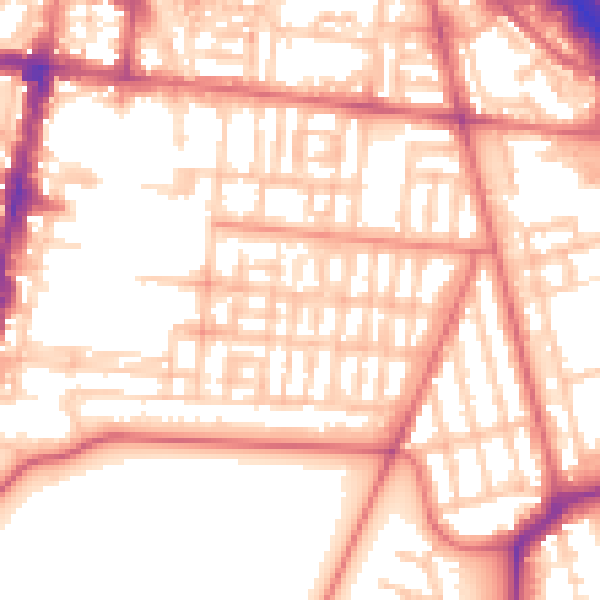 Daytime road noise heatmap for TS1 3HX