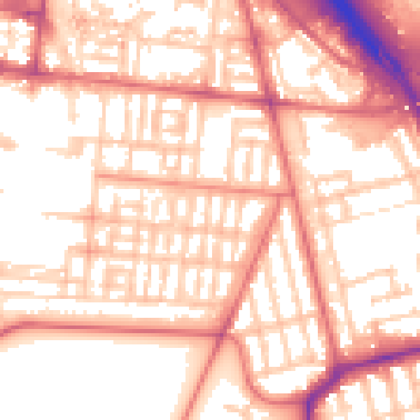 Daytime road noise heatmap for TS1 3JL