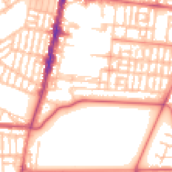 Daytime road noise heatmap for TS1 3LQ