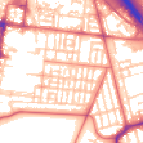 Daytime road noise heatmap for TS1 3LR