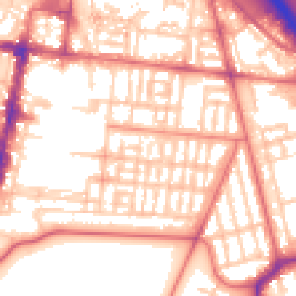 Daytime road noise heatmap for TS1 3LU