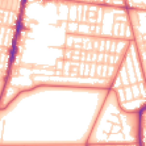 Daytime road noise heatmap for TS1 3LZ