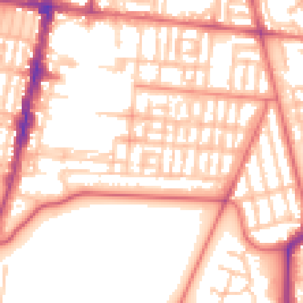 Daytime road noise heatmap for TS1 3NB