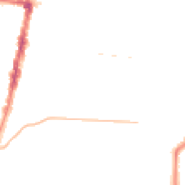 Night-time road noise heatmap for TS1 3NB