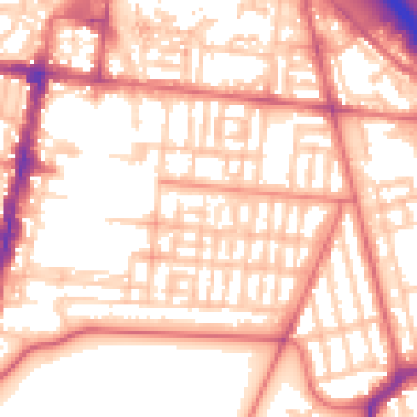 Daytime road noise heatmap for TS1 3NH