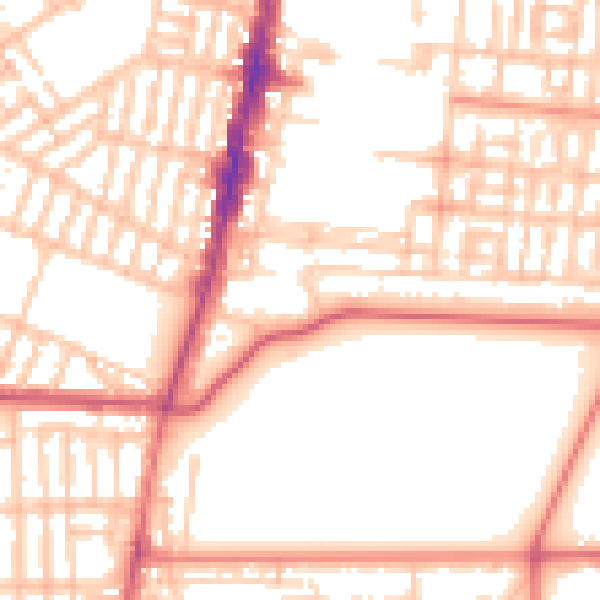 Daytime road noise heatmap for TS1 3NJ