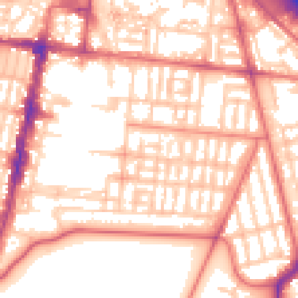 Daytime road noise heatmap for TS1 3NQ