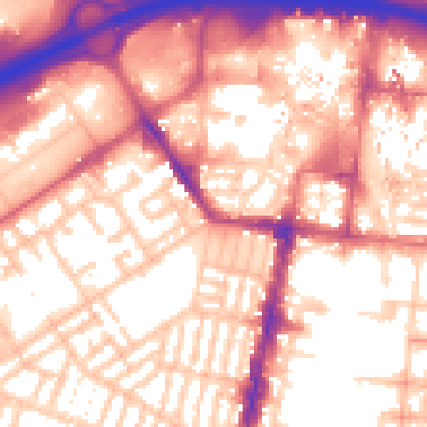 Daytime road noise heatmap for TS1 4AA