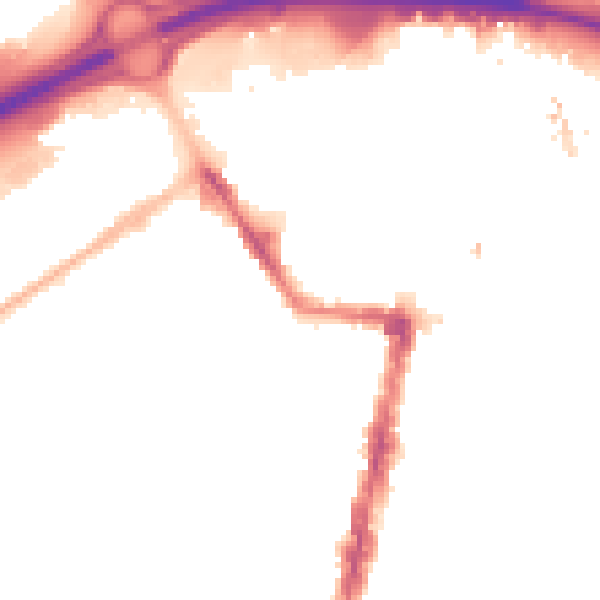 Night-time road noise heatmap for TS1 4AA