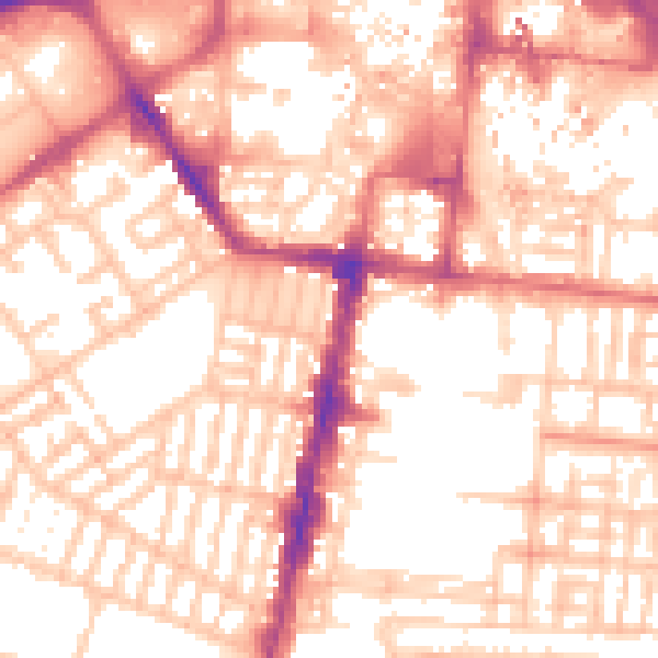 Daytime road noise heatmap for TS1 4AG