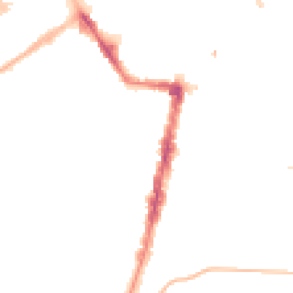 Night-time road noise heatmap for TS1 4BA
