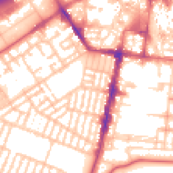 Daytime road noise heatmap for TS1 4BB